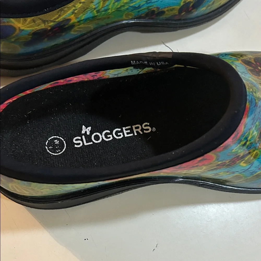 Sloggers size 9 Women's Floral waterproof garden farm rain shoes - Picture 2 of 7